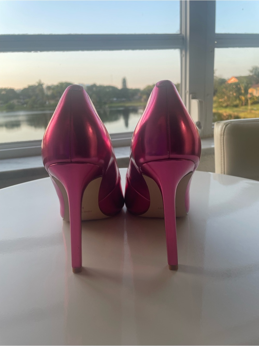Nine West Metallic Fuchsia Pointed-Toe Stilettos - Picture 5 of 6